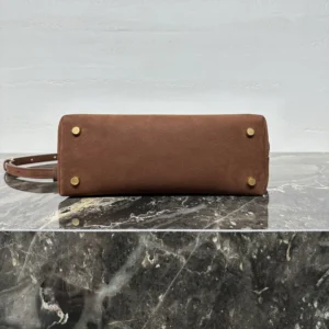 Celine Women Medium Nino Bag In Nubuck Calfskin-Brown 117523GR5