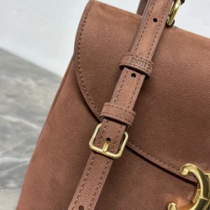Celine Women Medium Nino Bag In Nubuck Calfskin-Brown 117523GR5