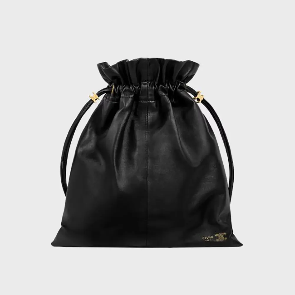 Celine Women Small Crystal Pouch in Lambskin-Black 123662J79 1 Celine Women Small Crystal Pouch in Lambskin-Black 123662J79