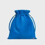 Celine Women Small Crystal Pouch in Lambskin-Blue 123662J79
