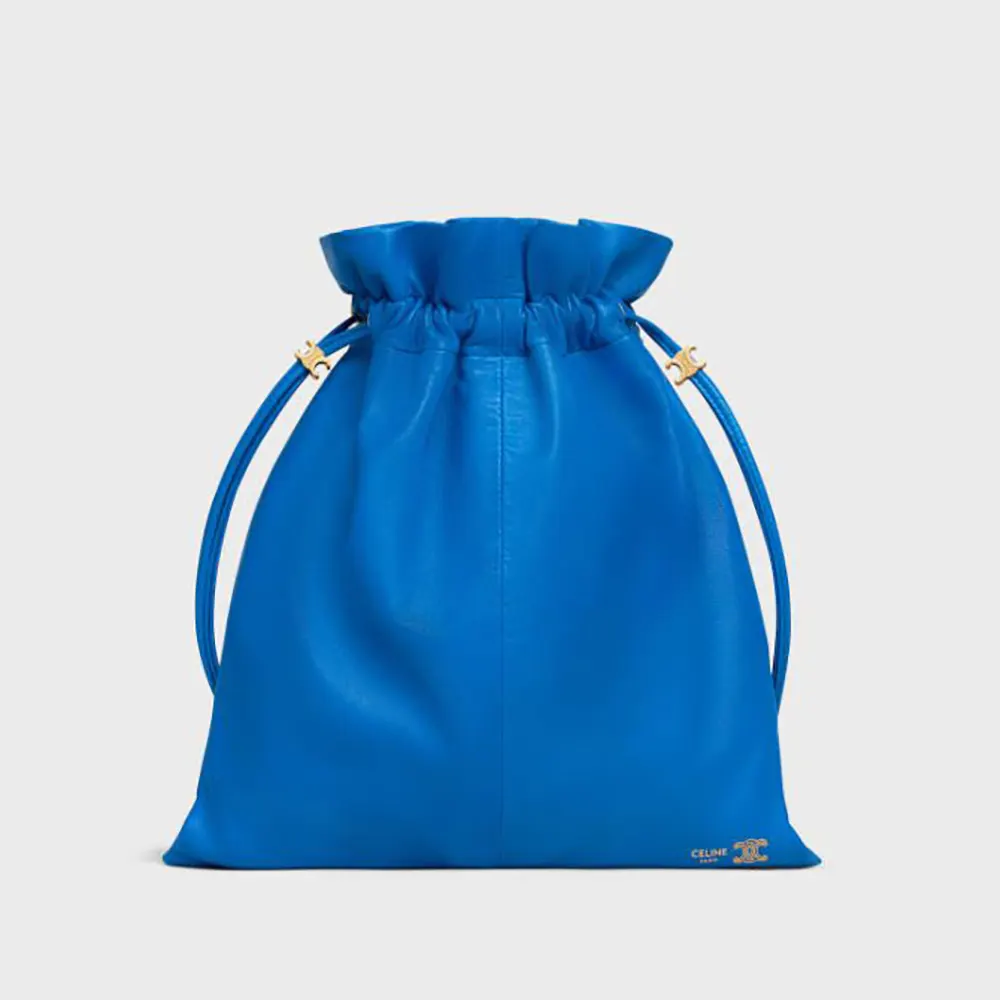 Celine Women Small Crystal Pouch in Lambskin-Blue 123662J79 1 Celine Women Small Crystal Pouch in Lambskin-Blue 123662J79