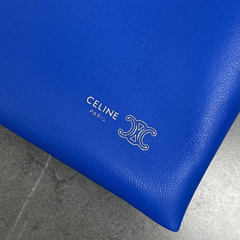 Celine Women Small Crystal Pouch in Lambskin-Blue 123662J79 7 Celine Women Small Crystal Pouch in Lambskin-Blue 123662J79