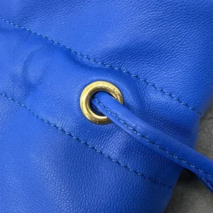 Celine Women Small Crystal Pouch in Lambskin-Blue 123662J79