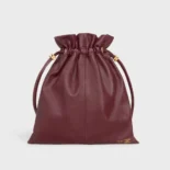 Celine Women Small Crystal Pouch in Lambskin-Maroon 123662J79