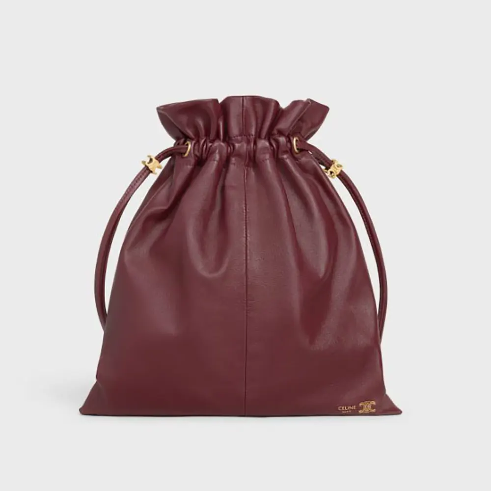 Celine Women Small Crystal Pouch in Lambskin-Maroon 123662J79 1 Celine Women Small Crystal Pouch in Lambskin-Maroon 123662J79
