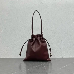 Celine Women Small Crystal Pouch in Lambskin-Maroon 123662J79