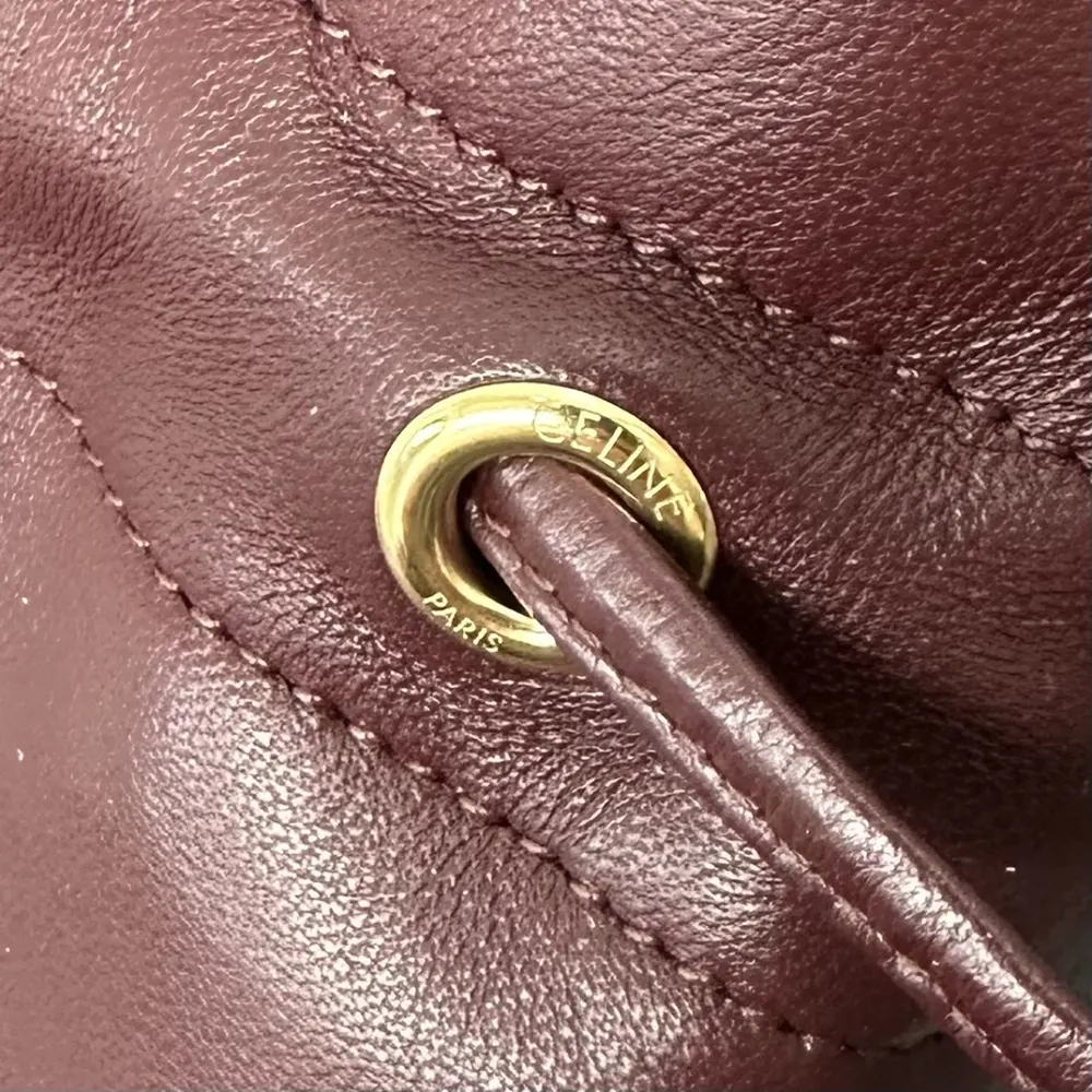 Celine Women Small Crystal Pouch in Lambskin-Maroon 123662J79 8 Celine Women Small Crystal Pouch in Lambskin-Maroon 123662J79