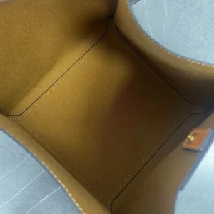 Celine Women Small Cube Bag In Triomphe Canvas And Natural Calfskin