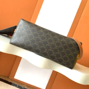 Celine Women Soft Shopper Bag in Triomphe Canvas and Calfskin