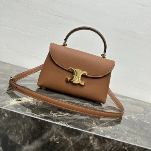 Celine Women Teen Nino Bag in Smooth Satinated Calfskin-Brown 118113FXK