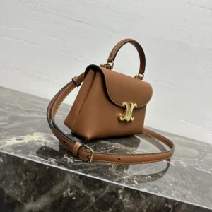 Celine Women Teen Nino Bag in Smooth Satinated Calfskin-Brown 118113FXK