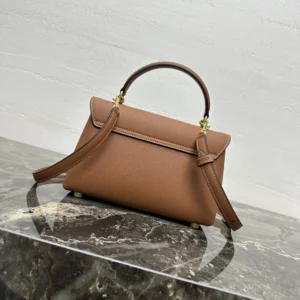 Celine Women Teen Nino Bag in Smooth Satinated Calfskin-Brown 118113FXK