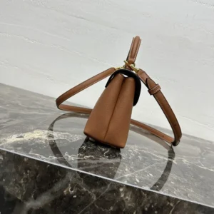 Celine Women Teen Nino Bag in Smooth Satinated Calfskin-Brown 118113FXK
