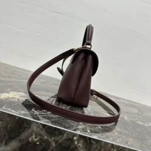 Celine Women Teen Nino Bag in Smooth Satinated Calfskin-Burgundy 118113FXK