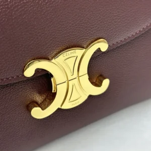 Celine Women Teen Nino Bag in Smooth Satinated Calfskin-Burgundy 118113FXK