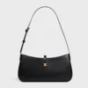 Celine Women Tina Shoulder Bag In Shiny Calfskin-Black 123053BF4