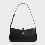 Celine Women Tina Shoulder Bag In Shiny Calfskin-Black 123053BF4