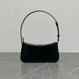 Celine Women Tina Shoulder Bag In Shiny Calfskin-Black 123053BF4