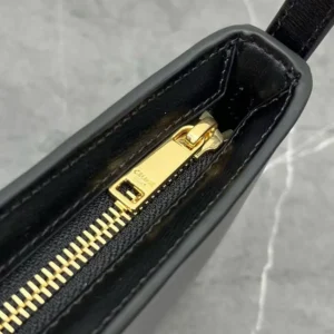 Celine Women Tina Shoulder Bag In Shiny Calfskin-Black 123053BF4