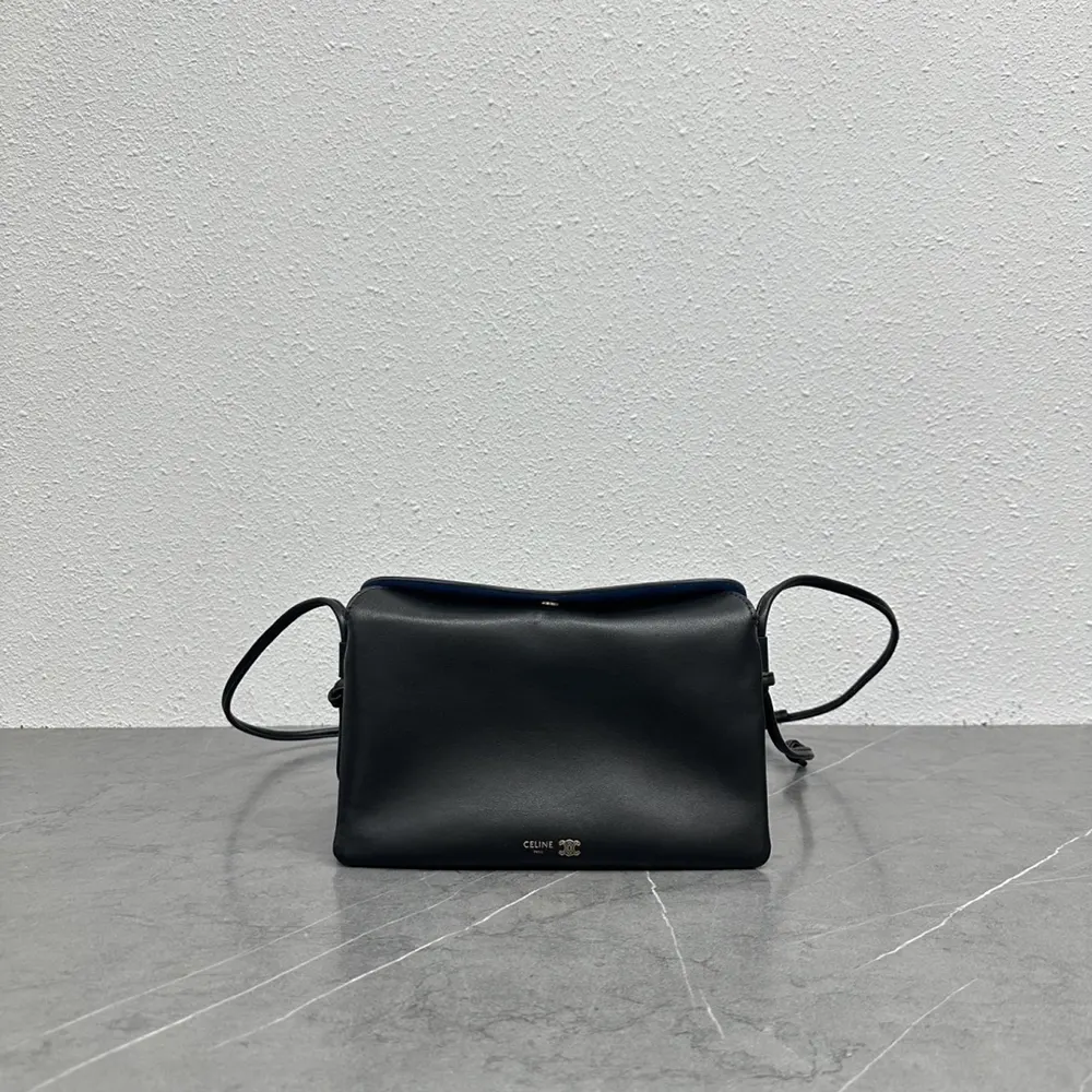 Celine Women Trio Flap In Smooth Lambskin-Black 10P862O86