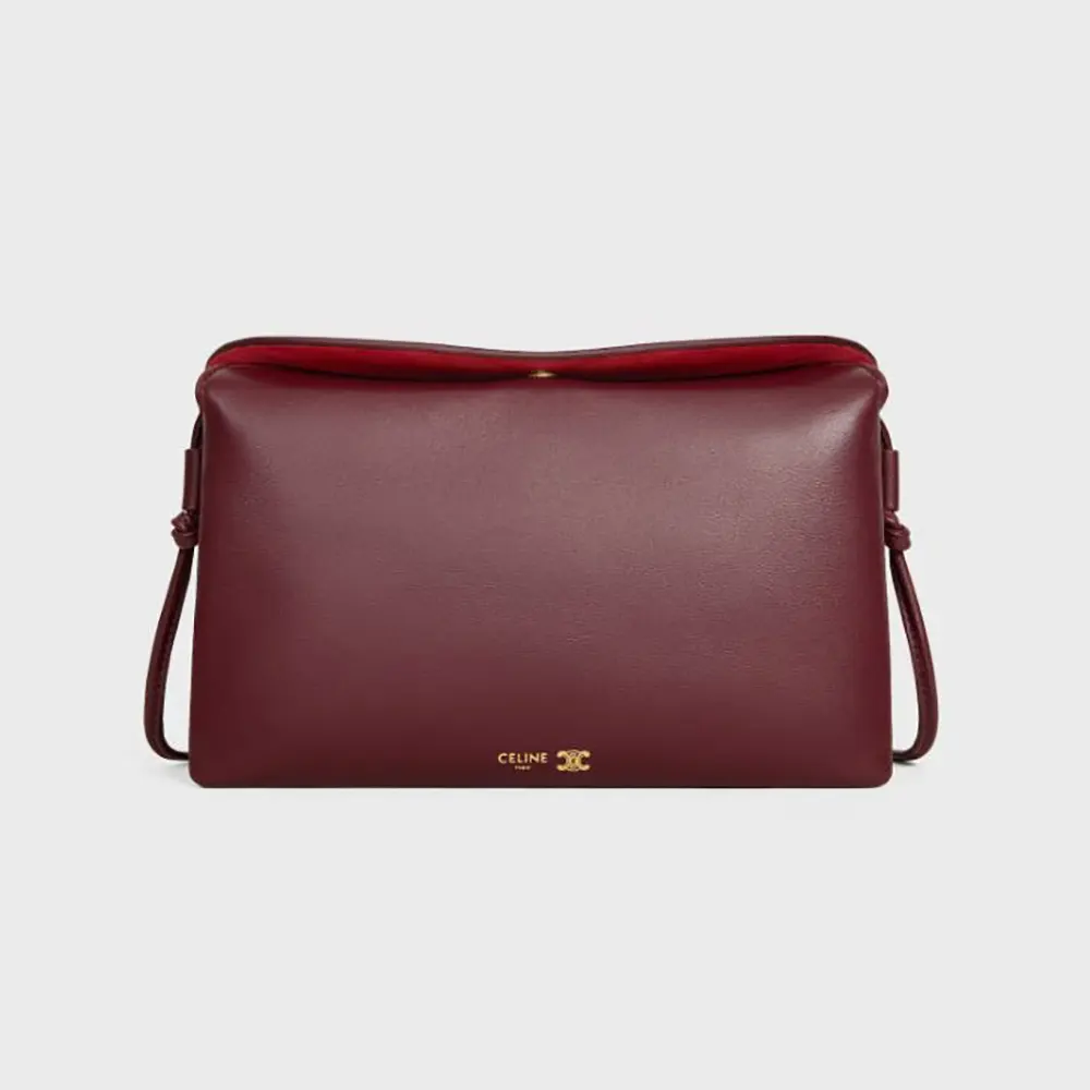 Celine Women Trio Flap In Smooth Lambskin-Maroon 10P862O86