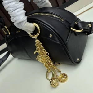 Chloe Women Small Chloé Bowling Bag In Soft Leather-Black