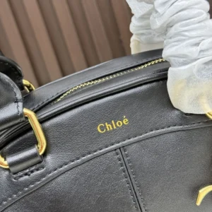 Chloe Women Small Chloé Bowling Bag In Soft Leather-Black