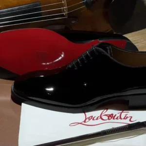 Christian Louboutin Men Pelvis Oxfords Patent Calf Leather-Black 1260299J323