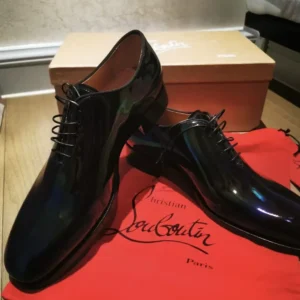 Christian Louboutin Men Pelvis Oxfords Patent Calf Leather-Black 1260299J323