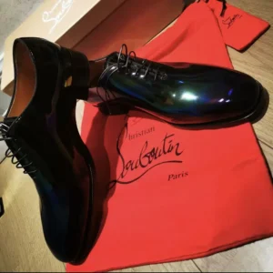 Christian Louboutin Men Pelvis Oxfords Patent Calf Leather-Black 1260299J323