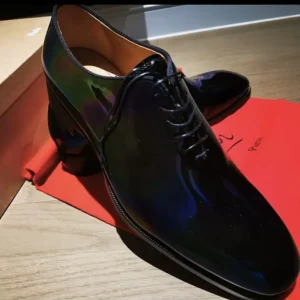 Christian Louboutin Men Pelvis Oxfords Patent Calf Leather-Black 1260299J323