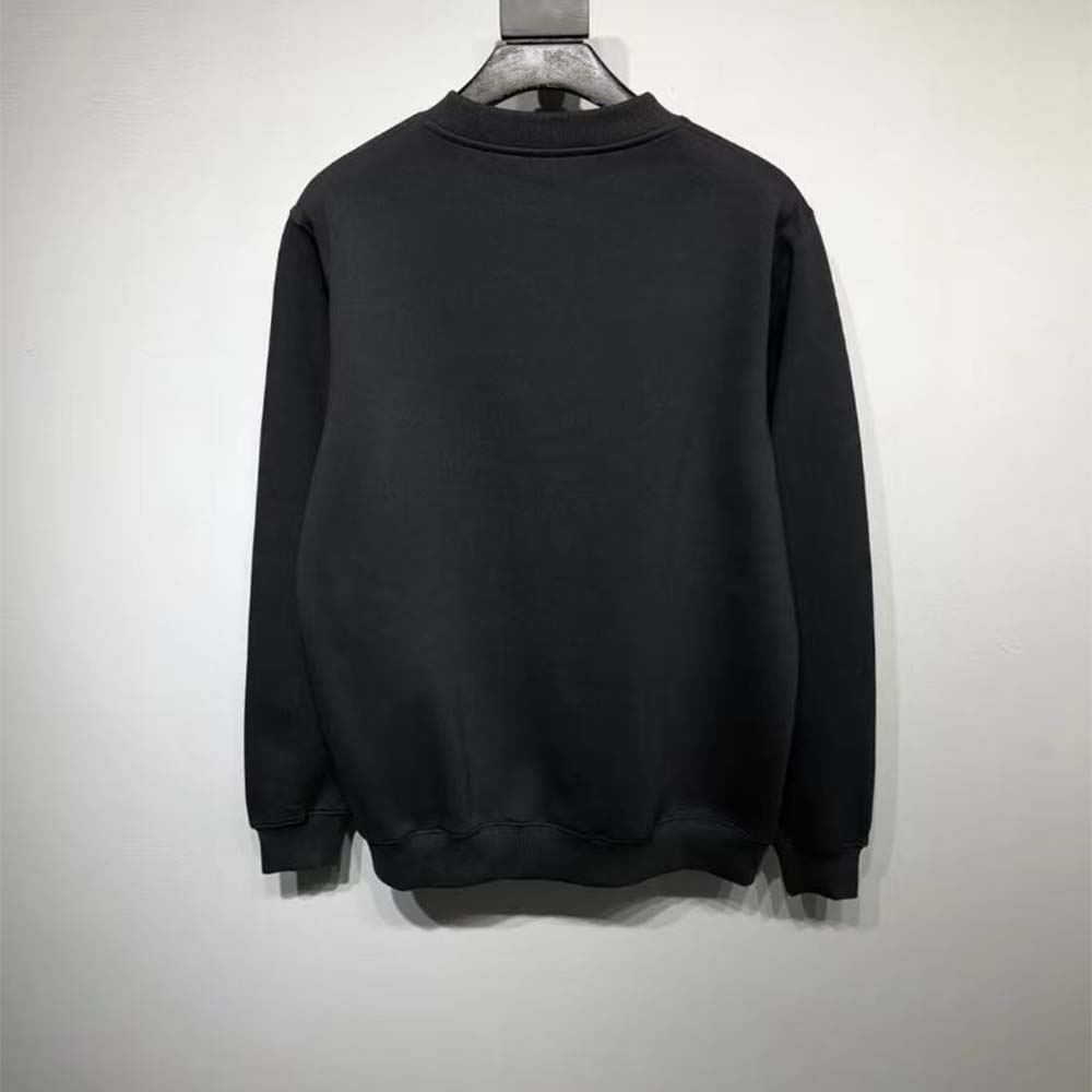 Dior Men CD Icon Sweatshirt Black Cotton Fleece 113J699A0531 3 Dior Men CD Icon Sweatshirt Black Cotton Fleece 113J699A0531