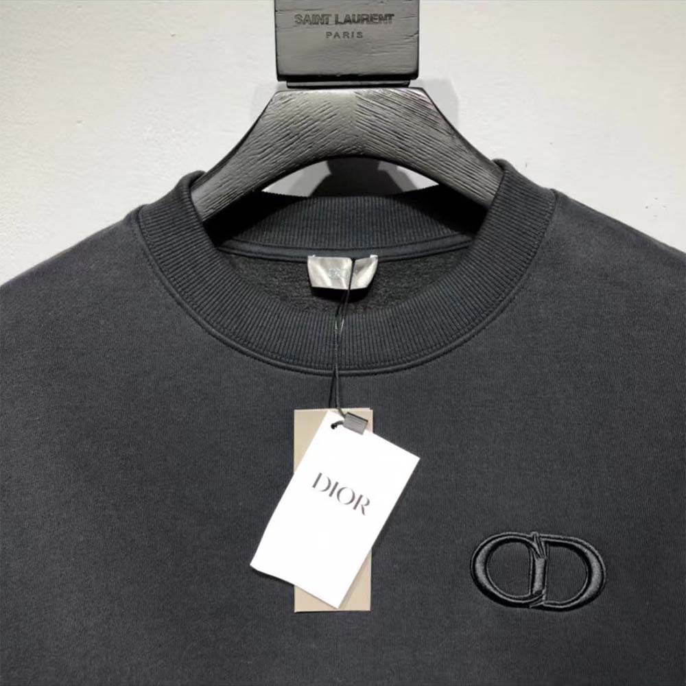 Dior Men CD Icon Sweatshirt Black Cotton Fleece 113J699A0531 4 Dior Men CD Icon Sweatshirt Black Cotton Fleece 113J699A0531