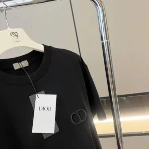 Dior Men CD Icon T-Shirt Regular Fit Black Cotton Jersey 013J600A0677