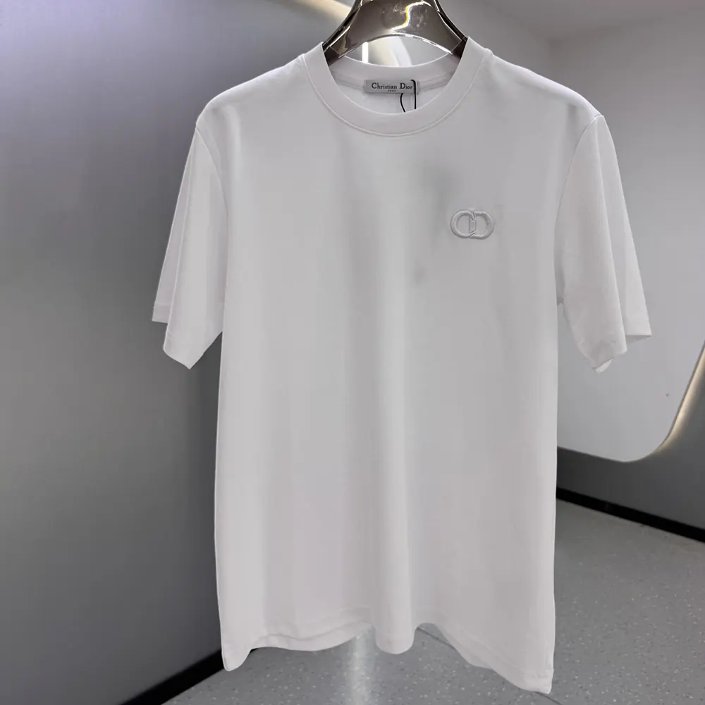 Dior Men CD Icon T-Shirt Regular Fit White Cotton Jersey 013J600A0677 2 Dior Men CD Icon T-Shirt Regular Fit White Cotton Jersey 013J600A0677