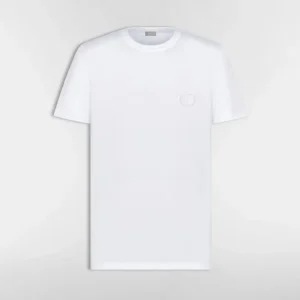Dior Men CD Icon T-Shirt Regular Fit White Cotton Jersey 013J600A0677