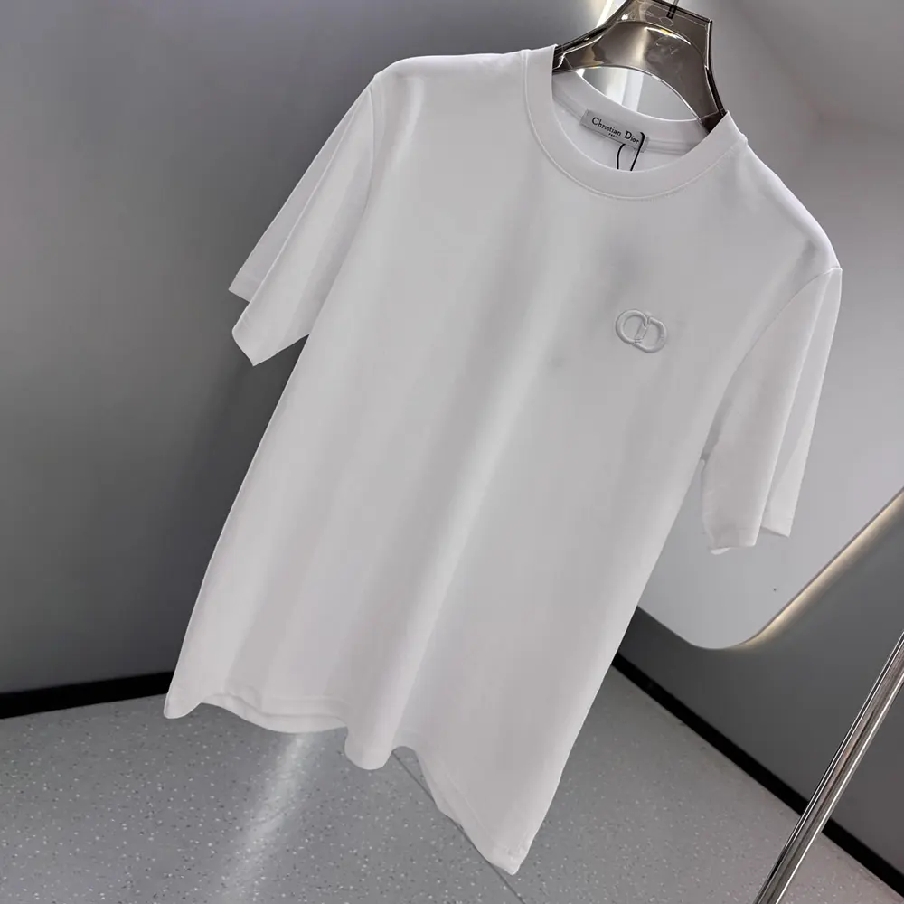 Dior Men CD Icon T-Shirt Regular Fit White Cotton Jersey 013J600A0677 4 Dior Men CD Icon T-Shirt Regular Fit White Cotton Jersey 013J600A0677