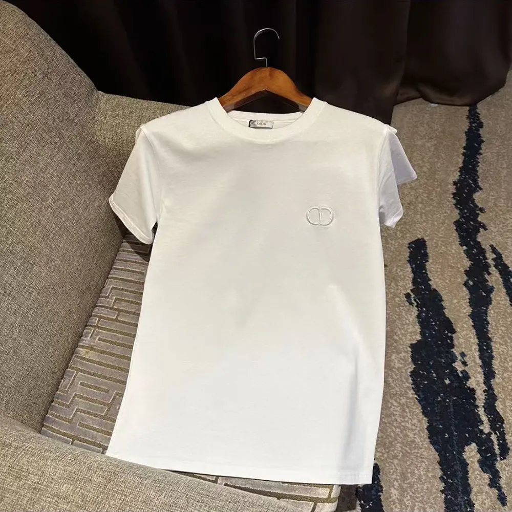 Dior Men CD Icon T-Shirt Regular Fit White Cotton Jersey 013J600A0677