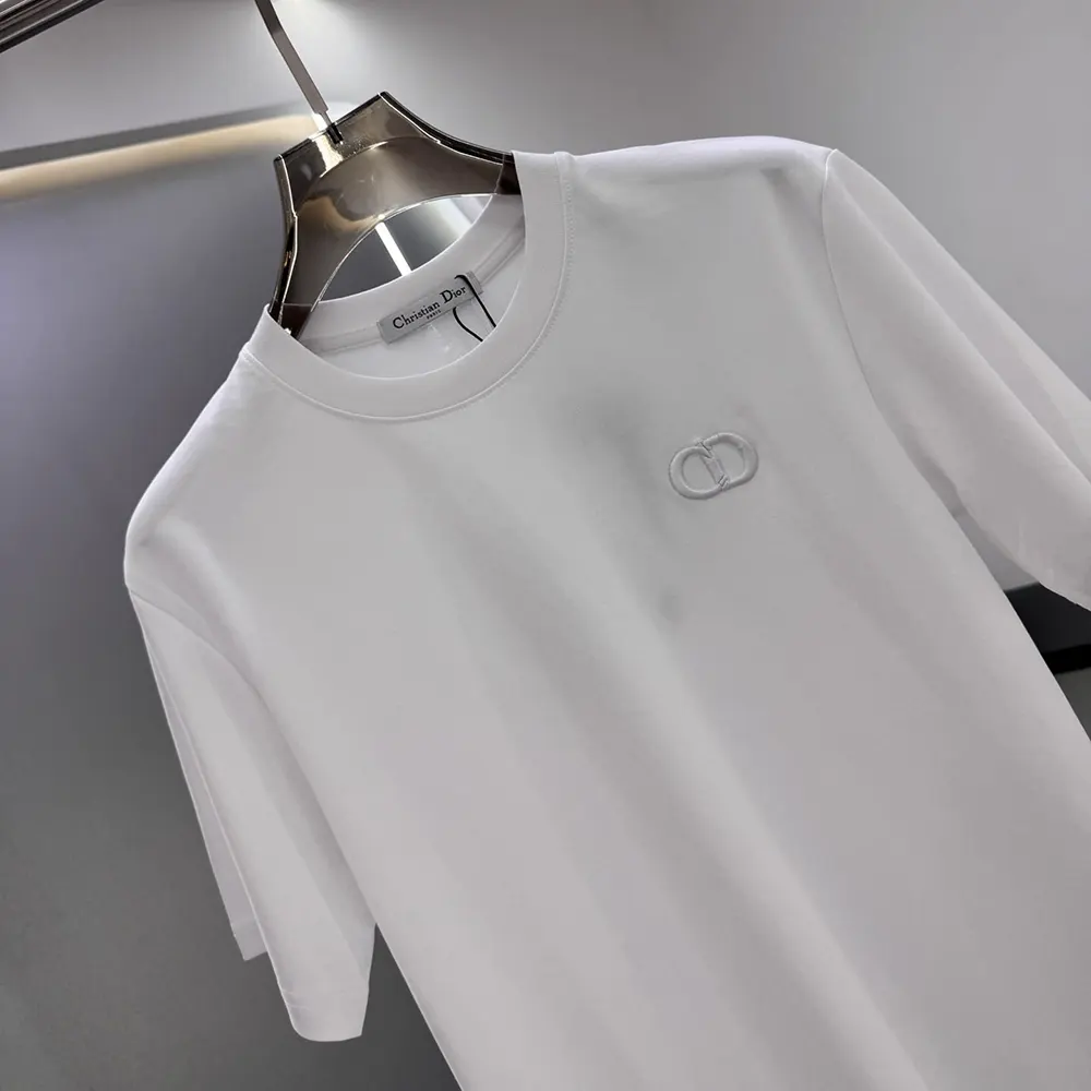Dior Men CD Icon T-Shirt Regular Fit White Cotton Jersey 013J600A0677 5 Dior Men CD Icon T-Shirt Regular Fit White Cotton Jersey 013J600A0677