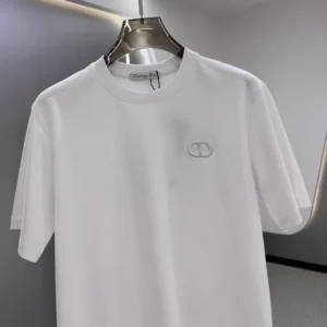 Dior Men CD Icon T-Shirt Regular Fit White Cotton Jersey 013J600A0677