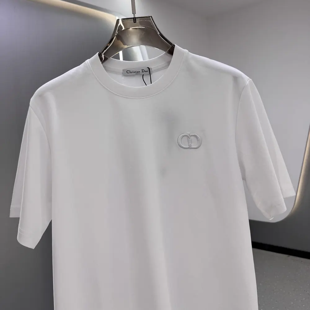 Dior Men CD Icon T-Shirt Regular Fit White Cotton Jersey 013J600A0677 6 Dior Men CD Icon T-Shirt Regular Fit White Cotton Jersey 013J600A0677