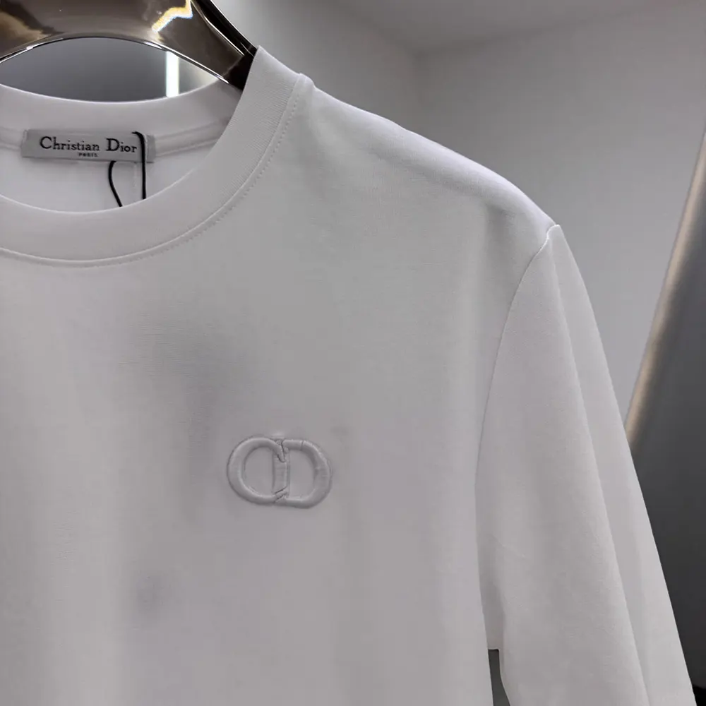Dior Men CD Icon T-Shirt Regular Fit White Cotton Jersey 013J600A0677 8 Dior Men CD Icon T-Shirt Regular Fit White Cotton Jersey 013J600A0677