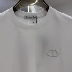 Dior Men CD Icon T-Shirt Regular Fit White Cotton Jersey 013J600A0677