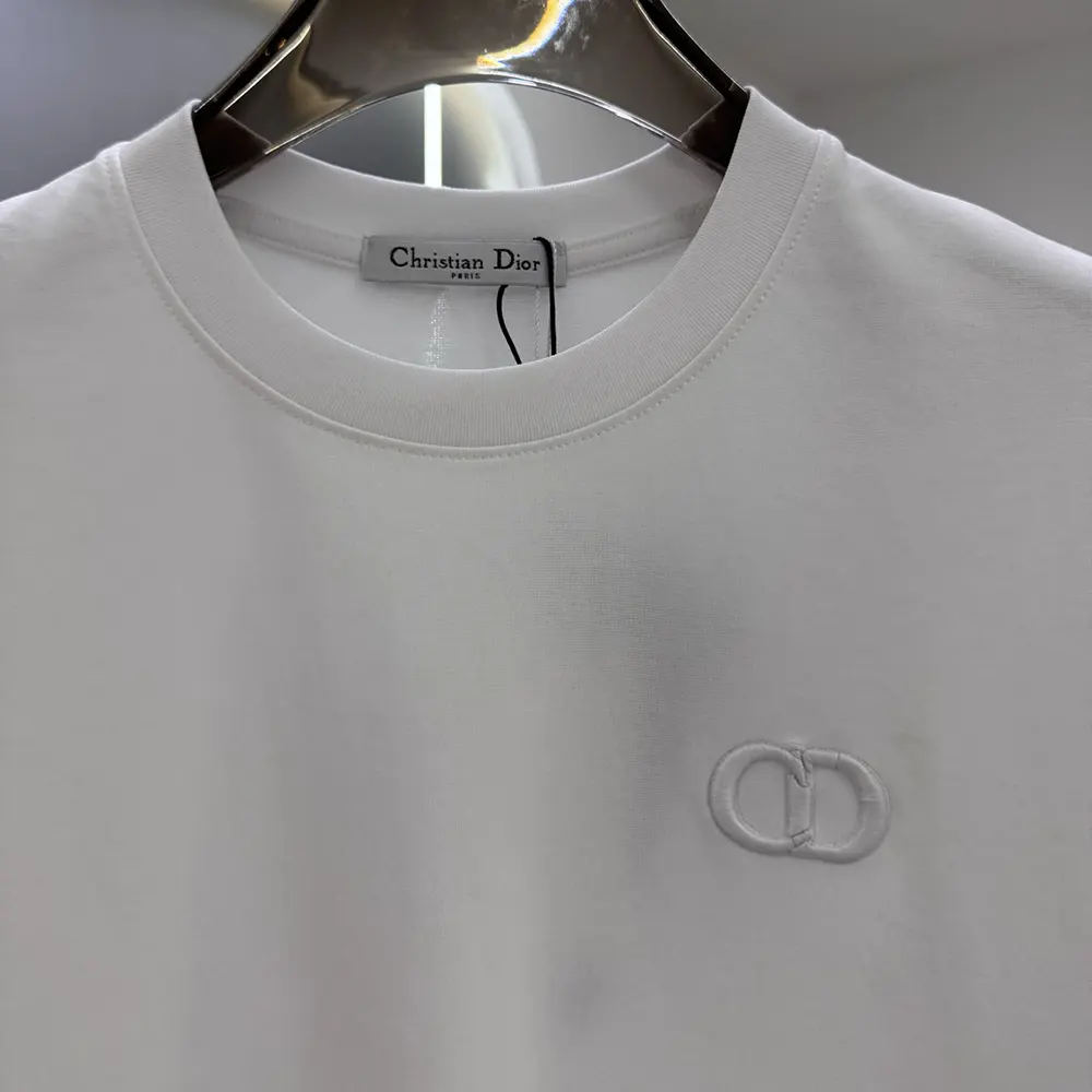 Dior Men CD Icon T-Shirt Regular Fit White Cotton Jersey 013J600A0677 9 Dior Men CD Icon T-Shirt Regular Fit White Cotton Jersey 013J600A0677