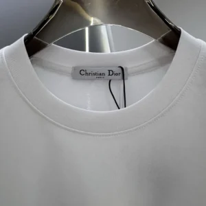 Dior Men CD Icon T-Shirt Regular Fit White Cotton Jersey 013J600A0677