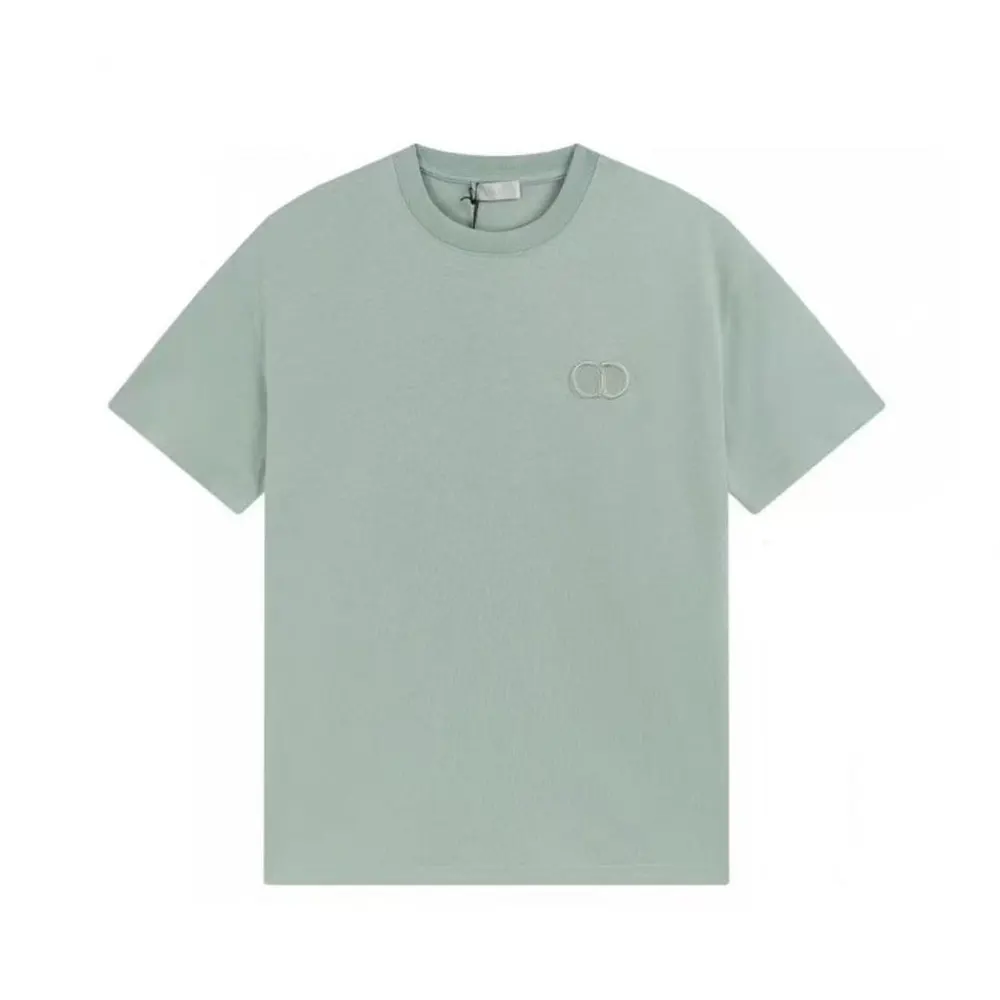 Dior Men CD Icon T-Shirt Relaxed Fit Aqua Cotton Jersey 943J605A0554