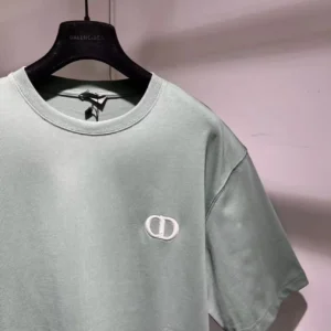 Dior Men CD Icon T-Shirt Relaxed Fit Aqua Cotton Jersey 943J605A0554