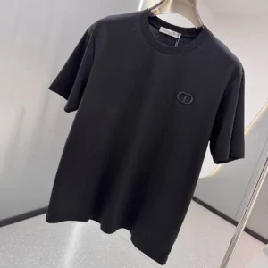 Dior Men CD Icon T-Shirt Relaxed Fit Black Cotton Jersey 943J605A0554