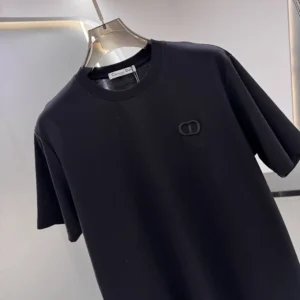Dior Men CD Icon T-Shirt Relaxed Fit Black Cotton Jersey 943J605A0554