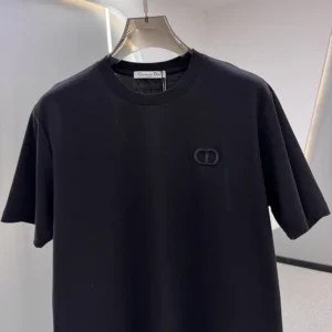 Dior Men CD Icon T-Shirt Relaxed Fit Black Cotton Jersey 943J605A0554